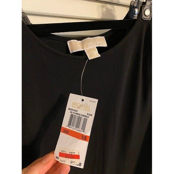 MICHAEL Michael Kors blouse with chain straps black Size XS NWT - Picture 6 of 9